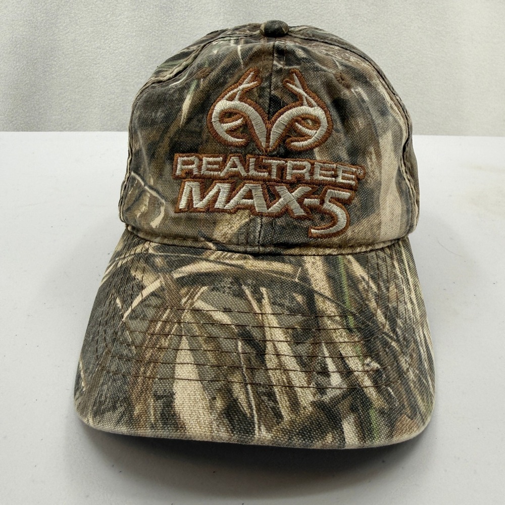 Realtree Max-5 Camo Baseball Cap Men OSFM Brown Embroidered Logo Adjustable Hat